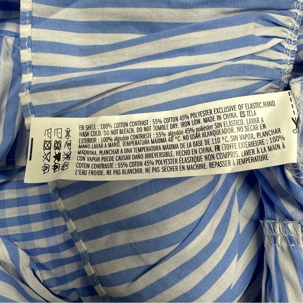 English Factory Blue Gingham Ruffle Blouse size M NWT - Picture 8 of 9